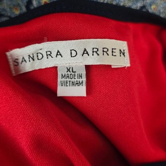 Sandra Darren NWT Red Blue Design Sleeveless Maxi Women's Dress XL - Picture 5 of 6